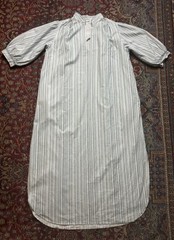 Christian Dior Miss Dior VTG Sleeping Dress Nightgown Cotton Striped Puff Sleeve