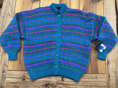 Vintage Wool Mohair NEW New Wave 90’s New Zealand Gennie De Lange Cardigan S/M