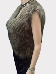 Vintage Y2K Vest Wish Faux Fur Shaggy Crimp Textured Punk Goth Boho Edgy Brown S