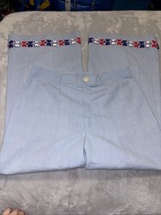 Vtg 60s/70s Lady Wrangler Sportswear Pants Embroidered Size 13/14 Scovil Zipper