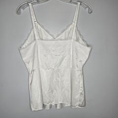 VTG Dixie Belle White Lace Camisole Tank Top 44 3X Nylon Satin Lingerie