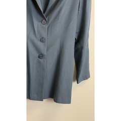 Vintage Periwinkle Blue Suit Set Floral Embroidered 2 Piece Blazer Dress Size 12