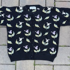 Vintage Peruvian Connection Cardigan Sweater Floral Art To Wear Women’s XL READ