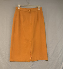 Radcliffe Women’s Orange Solid Lined Midi Pencil Skirt Button Accent Size 2