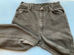 Vintage 90s Denim High Waist Jeans, Black, Medium, 31″ Waist