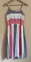 Vintage St Michael Dress Stripe Sundress 0 2 XS UK Pleated 1970s 1980s