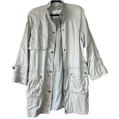Vintage London Fog Light Grey Utility Windbreaker Rain Coat Size S