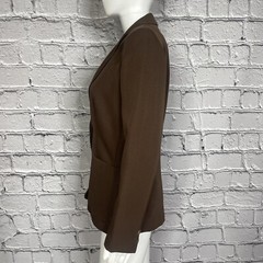Vintage Panther Blazer Womens Size 9 10 Brown Deep V Dacron Polyester