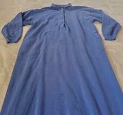 Vtg Eddie Bauer Nightgown Fleece Lined Womens Medium Blue USA Made