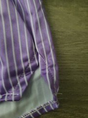 NEW VTG 80s Genie Purple Stripe All Nylon Short Shorts Sz S Rollerskate Jog Gym