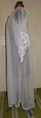 lINGERIE VINTAGE WHITE SHEER DEENA LOUNGE COAT NIGHTY COVER 100% NYLON neocurio