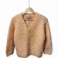 Vintage 60’s Tam Italia Handmade Mohair Wool Sweater Italy Boucle Fuzzy V Neck