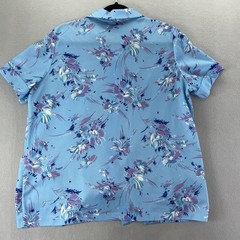 Floral Blue Smock Blouse Top Shirley Of Atlanta Vintage 70s Waitress Uniform