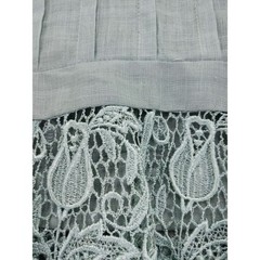 Vintage Cloak of Many Colors Blouse 16 Sage Green Linen Lace Pleated Peplum
