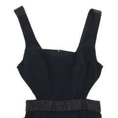 Vintage Cache Jumpsuit Romper Black Halter Beaded Black Stretch Womens Size 2