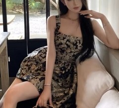 Kimotimo Vintage Jacquard Short Dress Women Size S+US SELLER+FREE SHIPPING