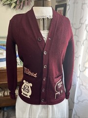 VTG 1955 Sportclad Wool Letter Cardigan Womens 40 JC Penney Sweater “Mildred”