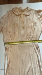 Antique 1920S/30’s Silk Lounge Gown Puff Sleeves Bias Cut Silhouette Small