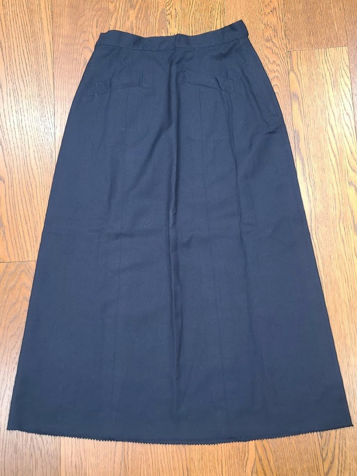 Vintage WWII era US Navy WAVES Uniform Blue Wool Skirt Size 14 (27″ Waist) 1940s