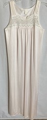 Vintage Deena Sleeveless Long Nightgown Light Pink Silky Nylon & Lace Medium