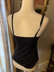 vintage camisole SIZE M black lace sexy pin up top Nylon classic retro
