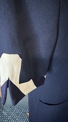 Sandra Ow-wing For N.R.1 Vintage Navy Blue & White Button Down Dress