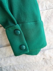 Vtg THIERRY MUGLER Paris Dress FR 38 Emerald Green Archival Sculptural 80s 90s
