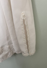 Vntg Eve Stillman Couture NY Ivory Satin Half Slip/Midi Skirt Floral Lace SMALL
