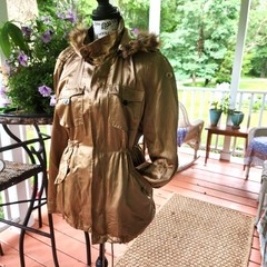 La Rok Luxe Windbreaker Jacket Lightweight, Gold, Med. – Vintage Y2K- Hood Lined