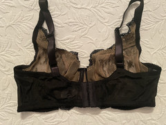 VTG Victoria Secret Bra 34D black floral lace underwired unlined 2001