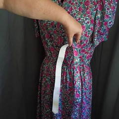 Vintage 80s/90s Tabby of California Floral Print Midi Dress Size 14 Cottagecore