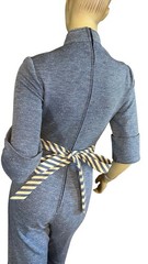 VINTAGE CIRCA 1970’S BLUE & BEIGE JERRELL OF TEXAS BELL BOTTOM JUMPSUIT SZ S