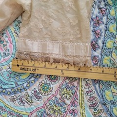 Vtg Odette Barsa Peignoir Robe Pink Floral Lace Victorian Edwardian Ruffle FLAWS