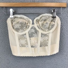 Vintage Backless Lace Bustier 34B By Strouse Adler Co.