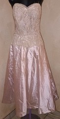 Vintage 50s Henry A Conder Strapless Prom Cupcake Rockabilly Sequin Lace…