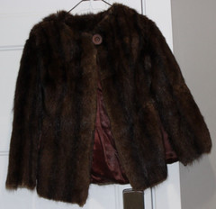 1940s Long Haired Beaver Fur Stole Open Jacket Outerwear Formal Evening 40s VTG