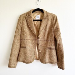 Moschino Cheapandchic Wool Blazer Jacket Gold Size 10