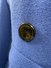 Vintage Wool Coat SIZE MEDIUM 10 royal blue double breasted JAEGER 80s 90s