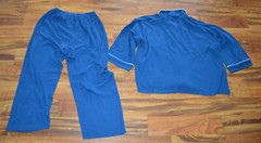 Jo Intimates Womens Pajama Top & Bottoms Set Vintage Navy Large
