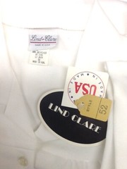 VTG Lind Clare Lunch Lady Smock Waitress Uniform Diner S-M-L NWT Multiples White