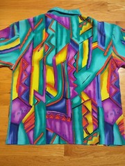Vintage City Girl California Blouse Shirt Color Block Retro 12 Made In USA