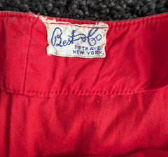 Vtg Best & Company 5th Ave Red Cotton 1930s/40s Top Blouse Pin-up Sz XS/S LOOK