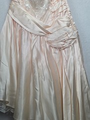 VTG 80s Zum Zum Pink Lace Jacquard Strapless Corset Prom Dress Asymmetrical Tier