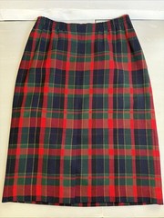 Vintage Avoca Collection Pure New Wool Skirt Plaid Lined Women’s Size M Ireland