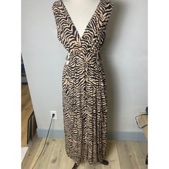 Vintage 90’s Y2K Justify Zebra Print Dress Maxi Sumdress Women’s L