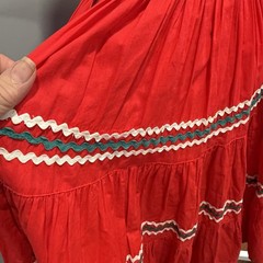 Vintage 60s Square Dance Dress Rockabilly Swing Western Red