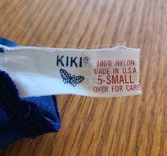 Vintage Kiki Bikini Panties Dark Blue Nylon w/Lace Front Size 5 Small