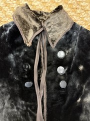 Vintage 1920’s beaver velvet short coat jacket with winged collar