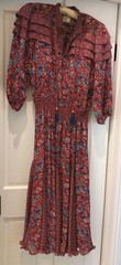 VTG Retro DIANE FREIS Original Dress Womens 1980s Midi Elastic Waist SIZE 10-12