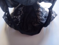 Vintage MARCIA BEST Hi-Cut Black Nylon Lace Panels Panties size Medium 32″